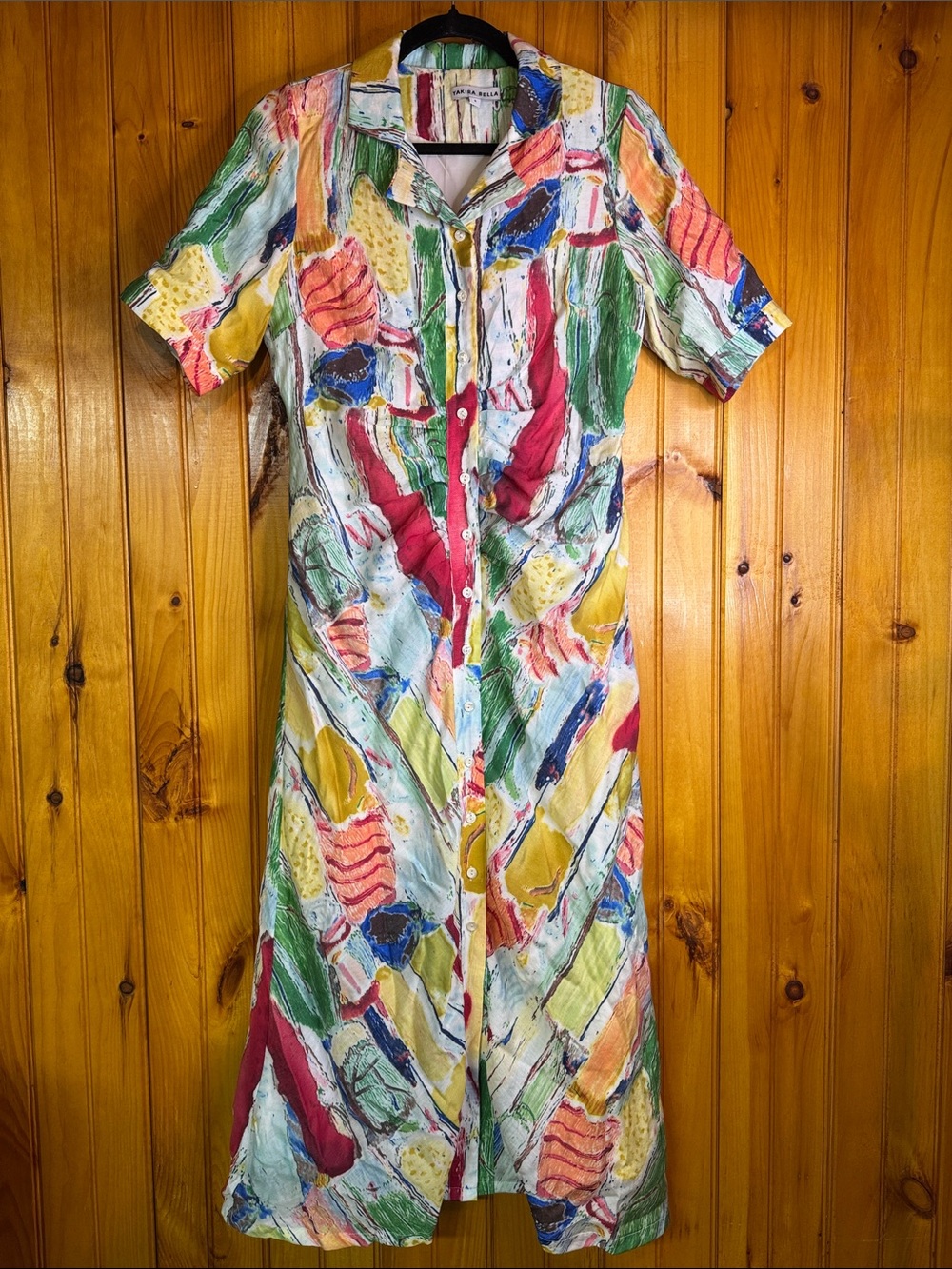 Yakira Bella Lucy Vibrant Multicolor Button-Front Maxi Dress